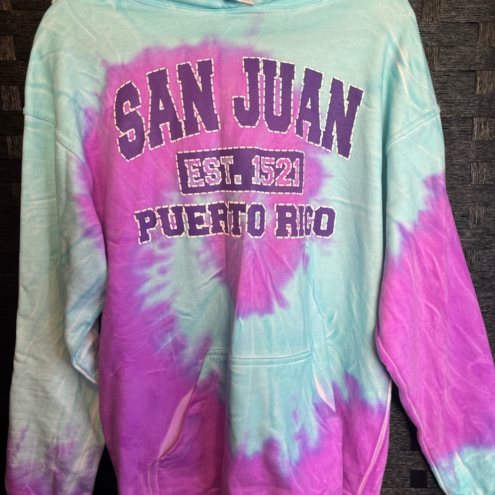 Luxe Blue and Purple Tie-Dye Hoodie